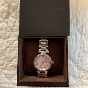 Michael kors silver and rose gold watch
